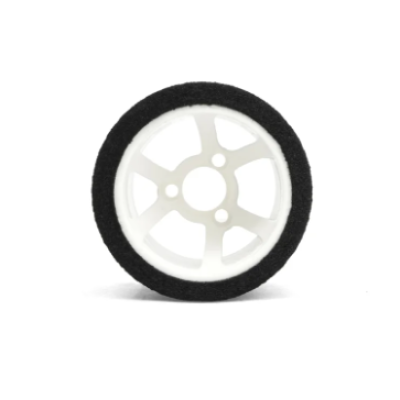 PAIR OF REAR TYRES 1\12 ON WHITE RIMS HAGBERG EDITION RED DOT (EOS CARPET) #006-0012